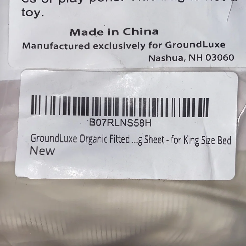 GroundLuxe Organic Cotton Fitted Sheet for King bed - Grounded Sheet - Beige